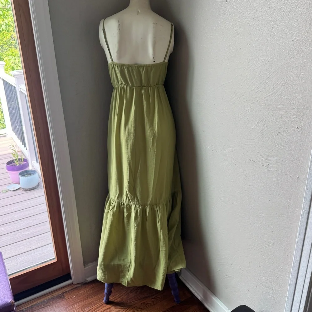 Abercrombie and Fitch lime green maxi spaghetti strap maxi dress nwot